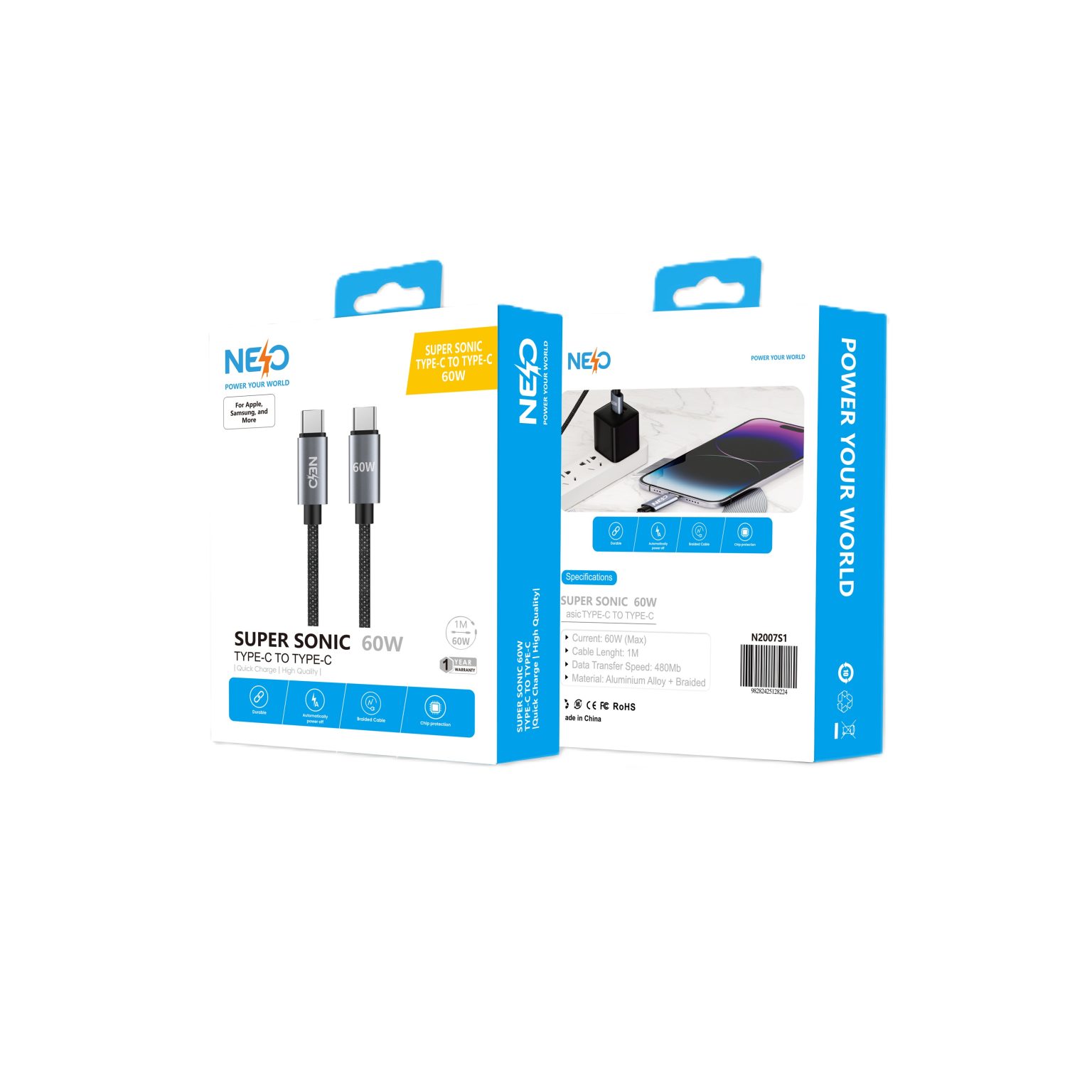 NEO Super sonic Cable C To C 60W